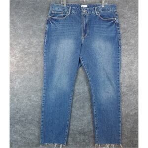 Good American Jeans Style GCRH086TFT Good Crop Raw Hem Slim Blue940 Size 18